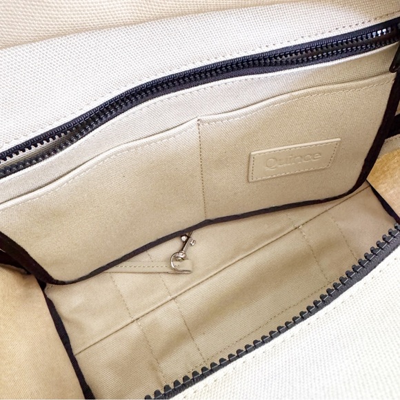 NEW Quince 100% Organic Canvas Small Crossbody Tote Beige - Picture 15 of 16